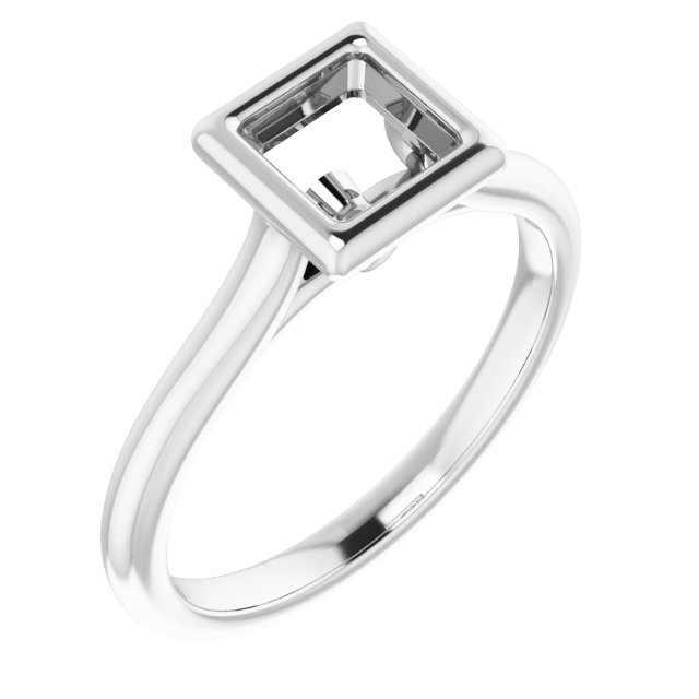 Bezel-Set Accented Engagement Ring