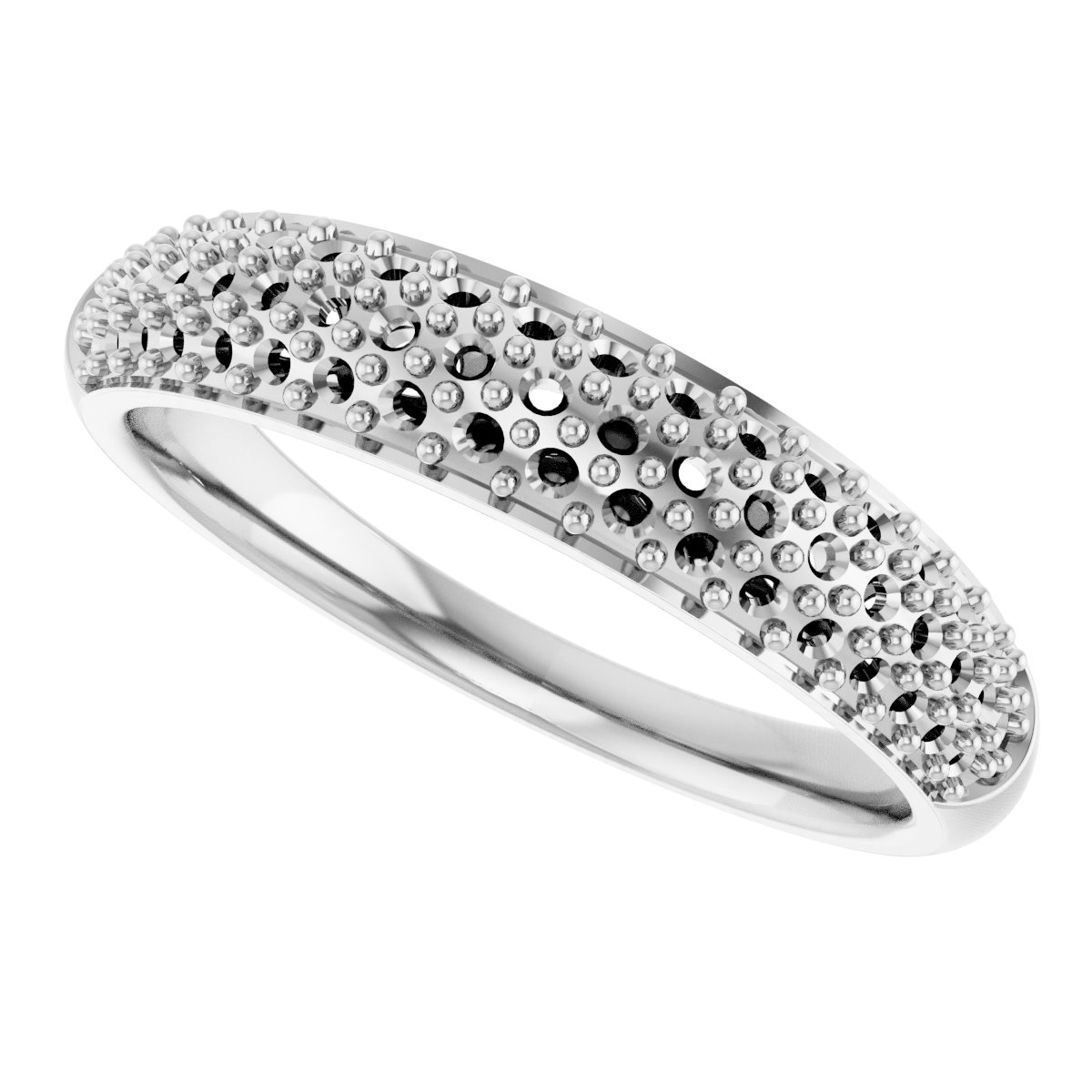 14K White 1/2 CTW Diamond Pavé Anniversary Band