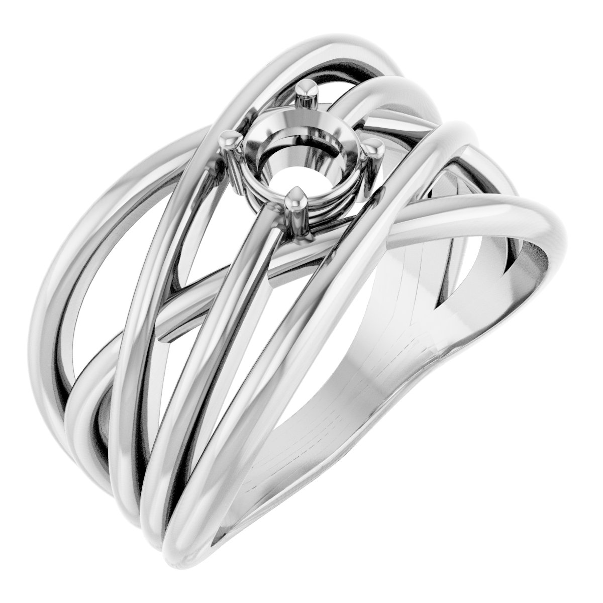 Solitaire Criss-Cross Ring