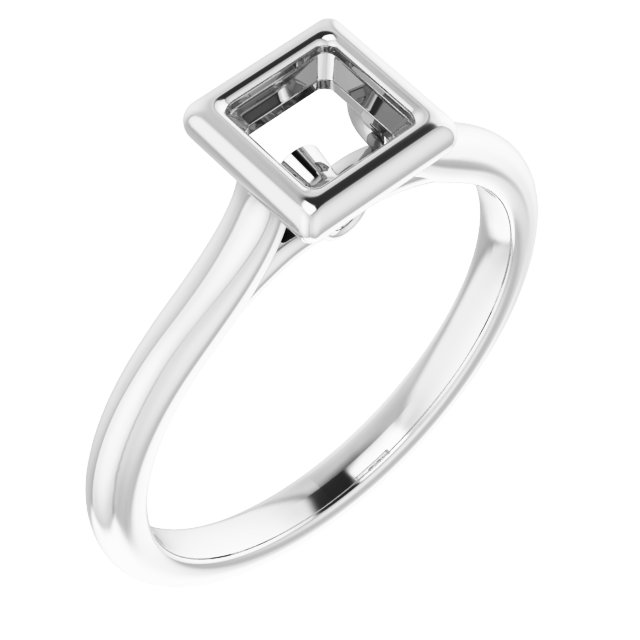 Bezel-Set Accented Engagement Ring