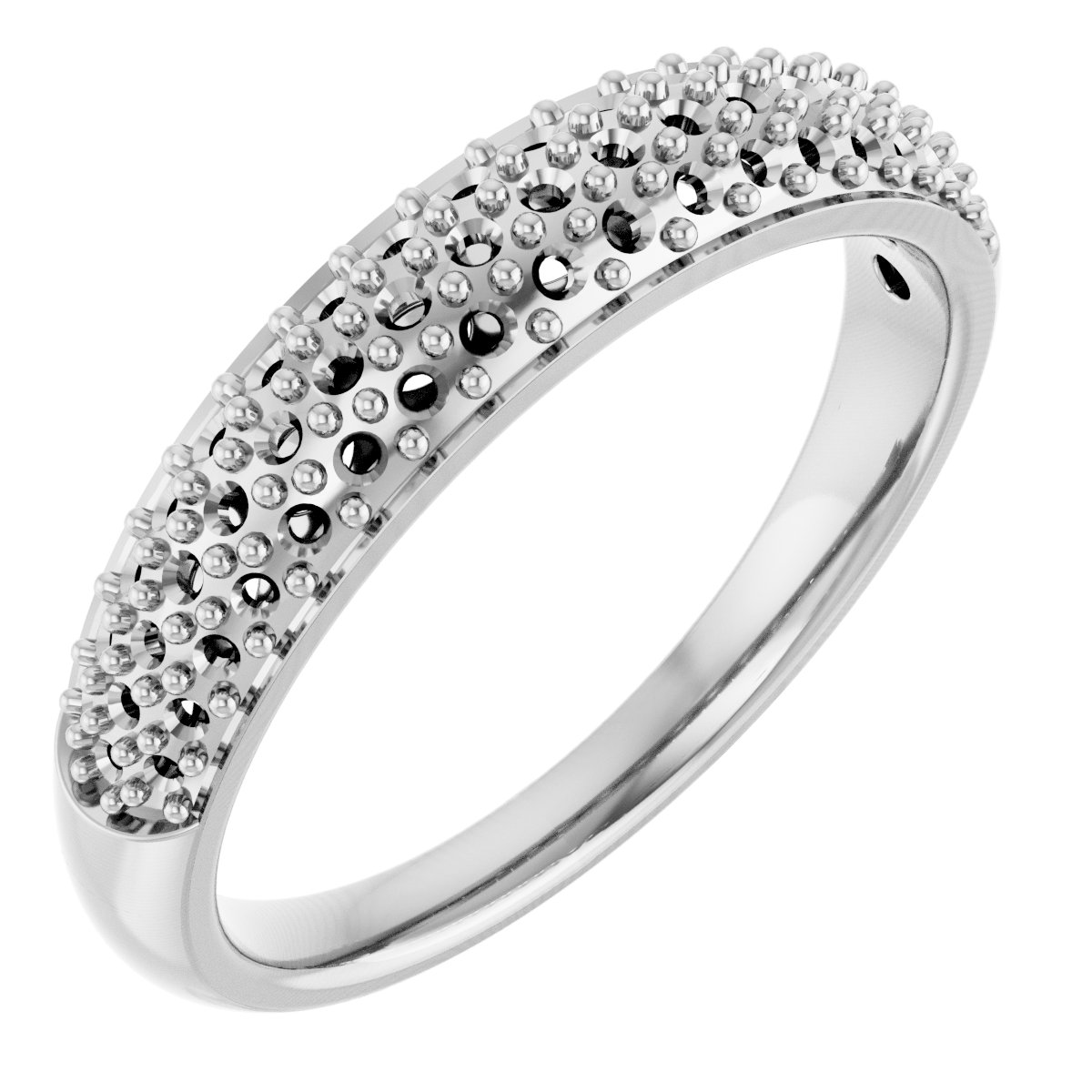 14K White 1/2 CTW Diamond Pavé Anniversary Band