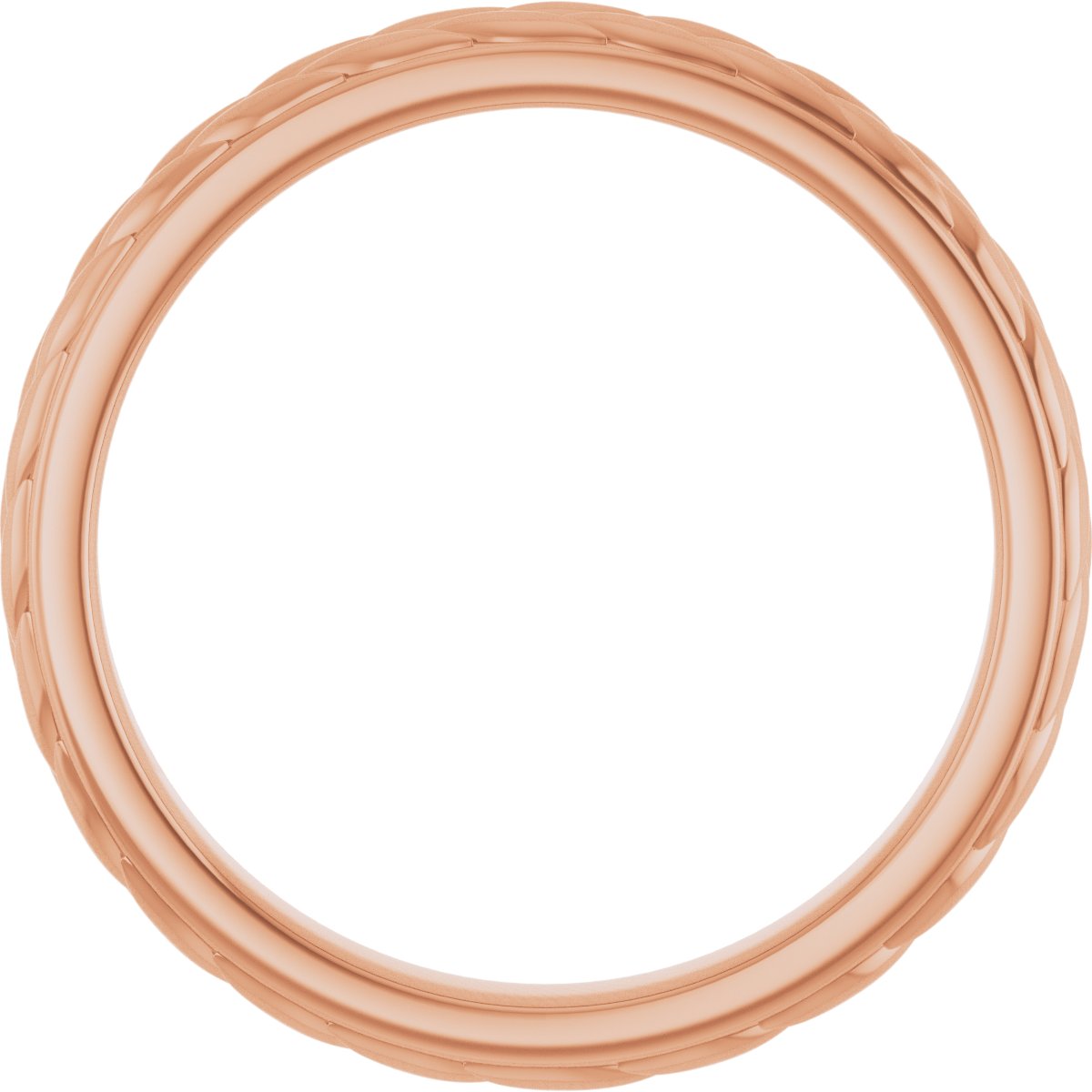 14K Rose 3 mm Leaf Band Size 7