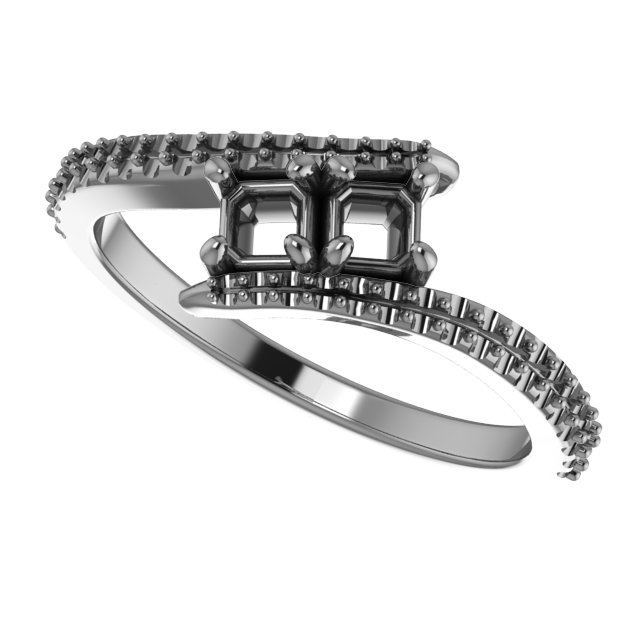 8 mm Square Engagement Ring Mounting view 5
