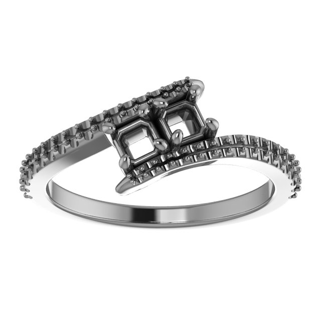 8 mm Square Engagement Ring Mounting view 3