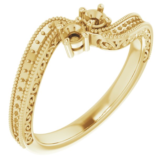 Two-Stone Scroll Engagement Ring