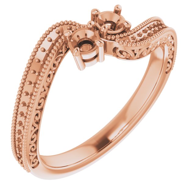 Two-Stone Scroll Engagement Ring