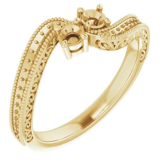 Two-Stone Scroll Engagement Ring
