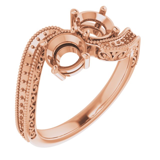 Two-Stone Scroll Engagement Ring
