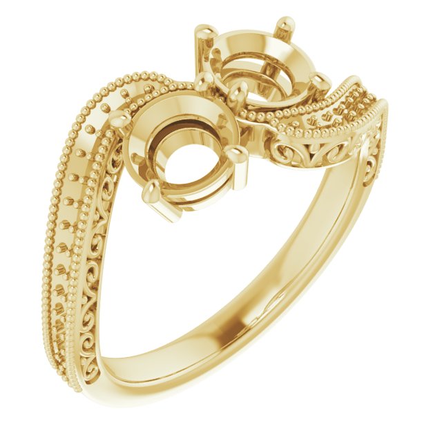 Two-Stone Scroll Engagement Ring