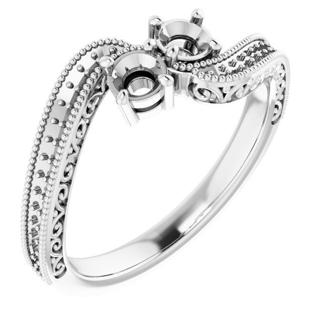 Two-Stone Scroll Engagement Ring