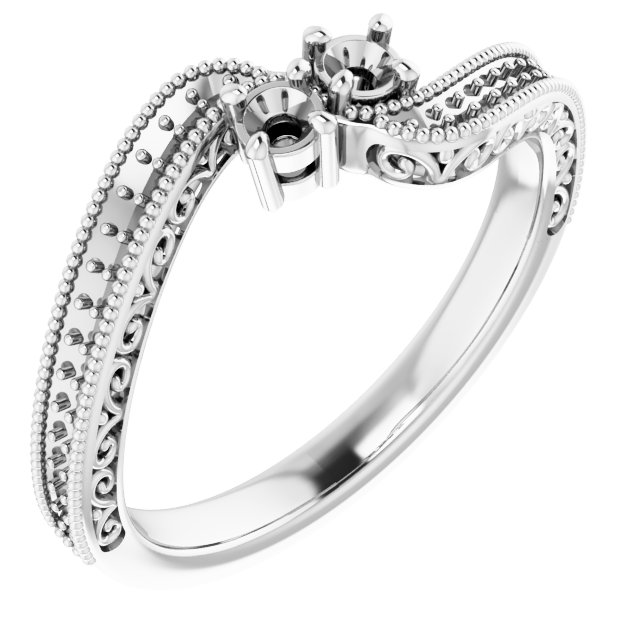 Two-Stone Scroll Engagement Ring