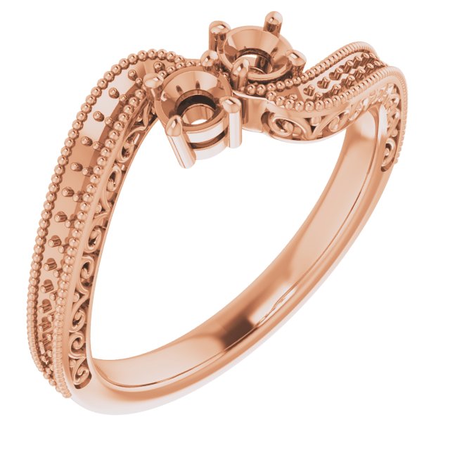 Two-Stone Scroll Engagement Ring