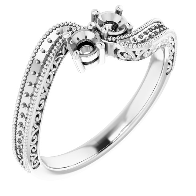 Two-Stone Scroll Engagement Ring