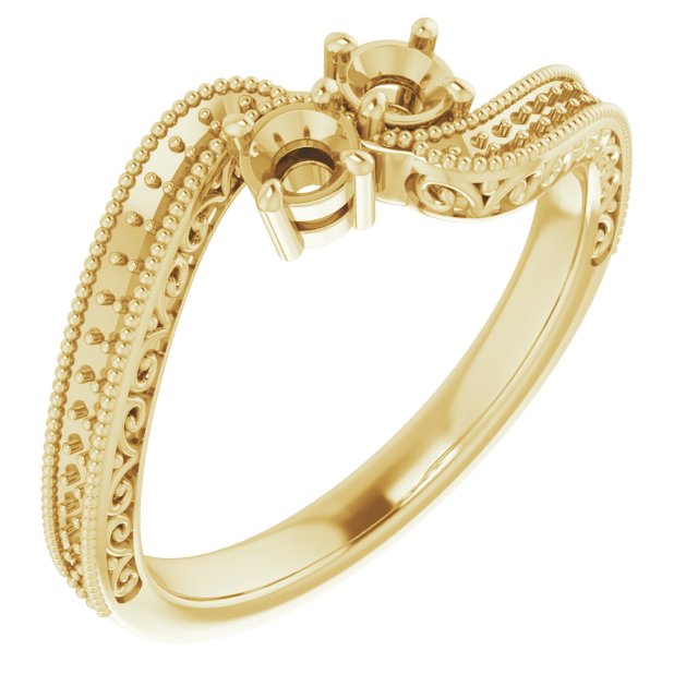 Two-Stone Scroll Engagement Ring