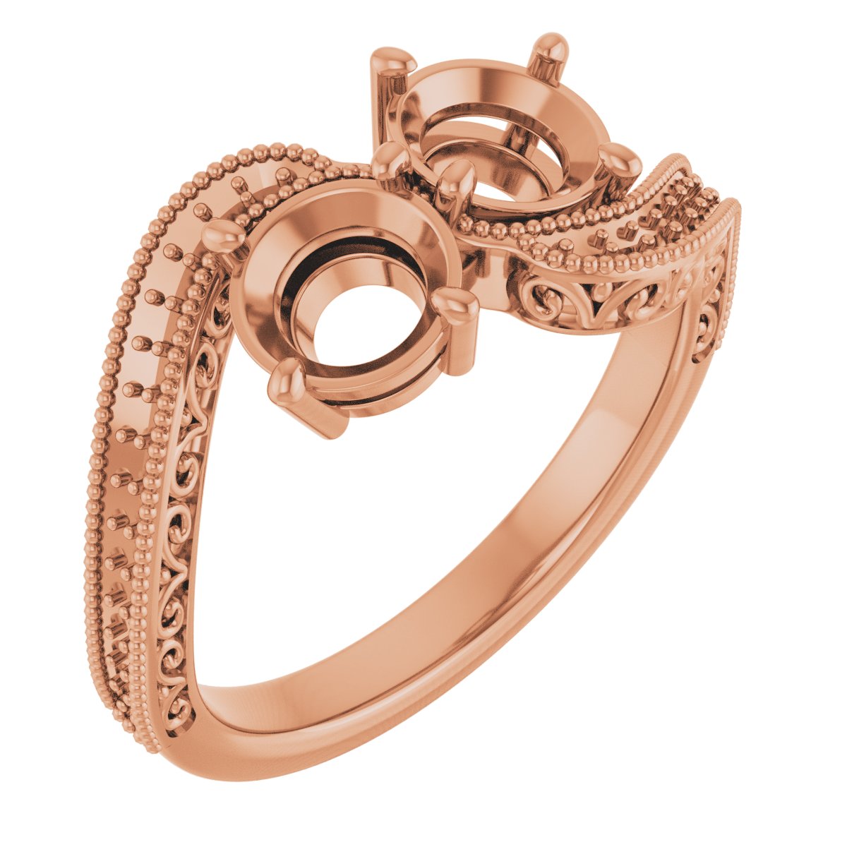 Two-Stone Scroll Engagement Ring