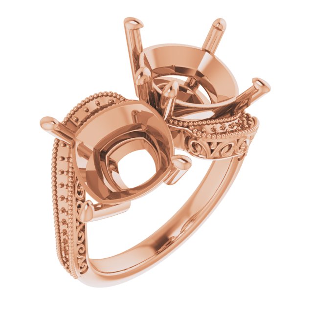Two-Stone Scroll Engagement Ring