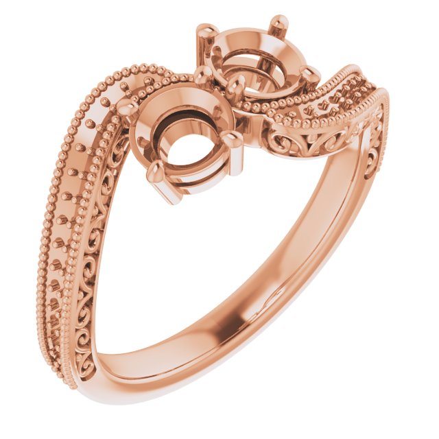 Two-Stone Scroll Engagement Ring