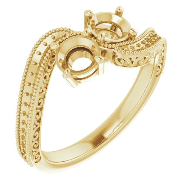 Two-Stone Scroll Engagement Ring