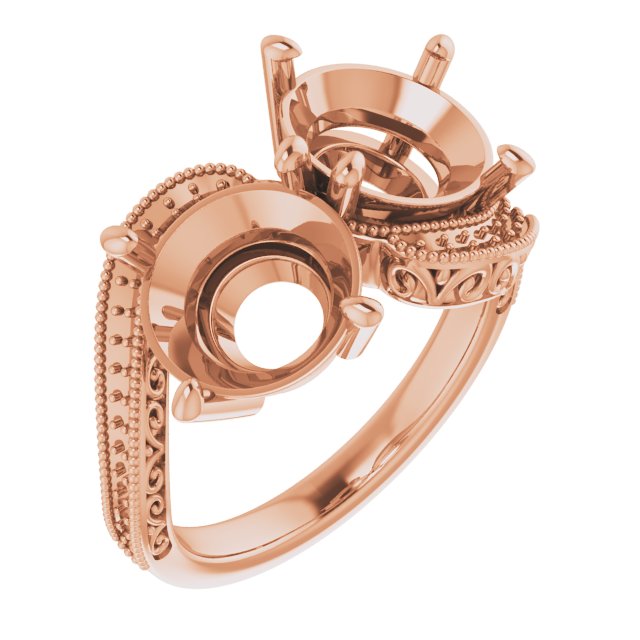 Two-Stone Scroll Engagement Ring
