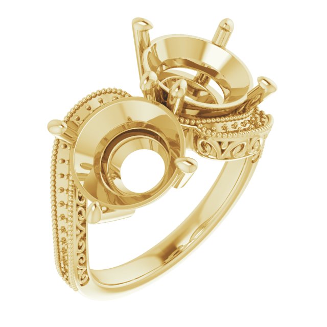 Two-Stone Scroll Engagement Ring
