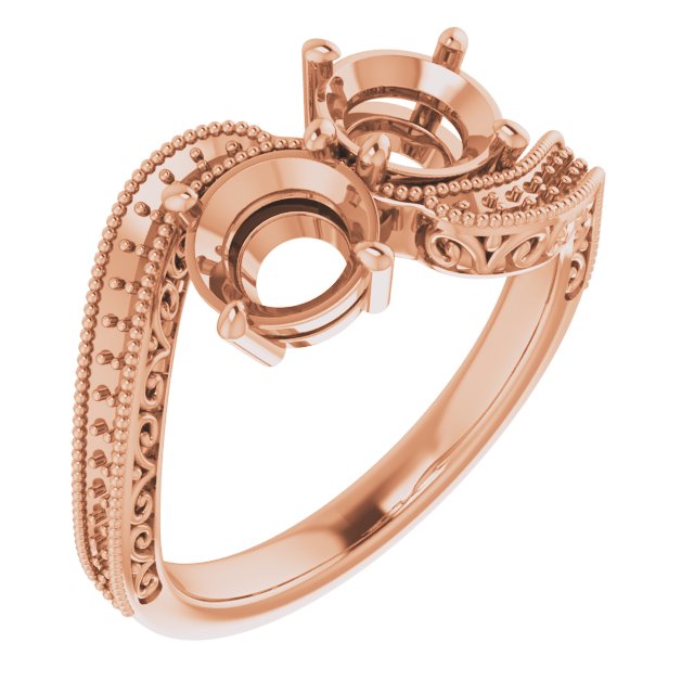 Two-Stone Scroll Engagement Ring