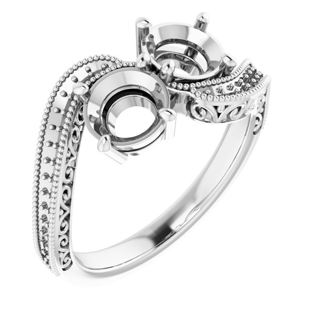 Two-Stone Scroll Engagement Ring