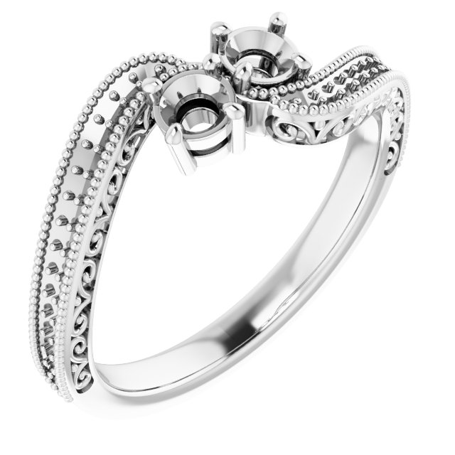 Two-Stone Scroll Engagement Ring