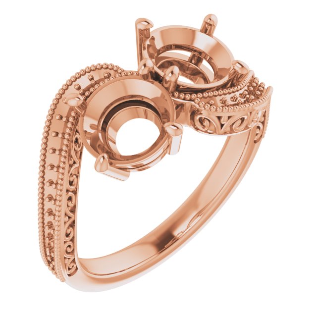 Two-Stone Scroll Engagement Ring