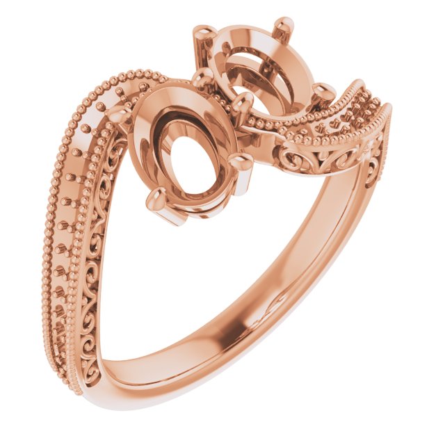 Two-Stone Scroll Engagement Ring