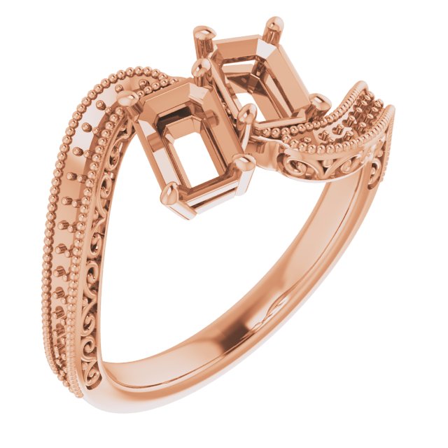 Two-Stone Scroll Engagement Ring