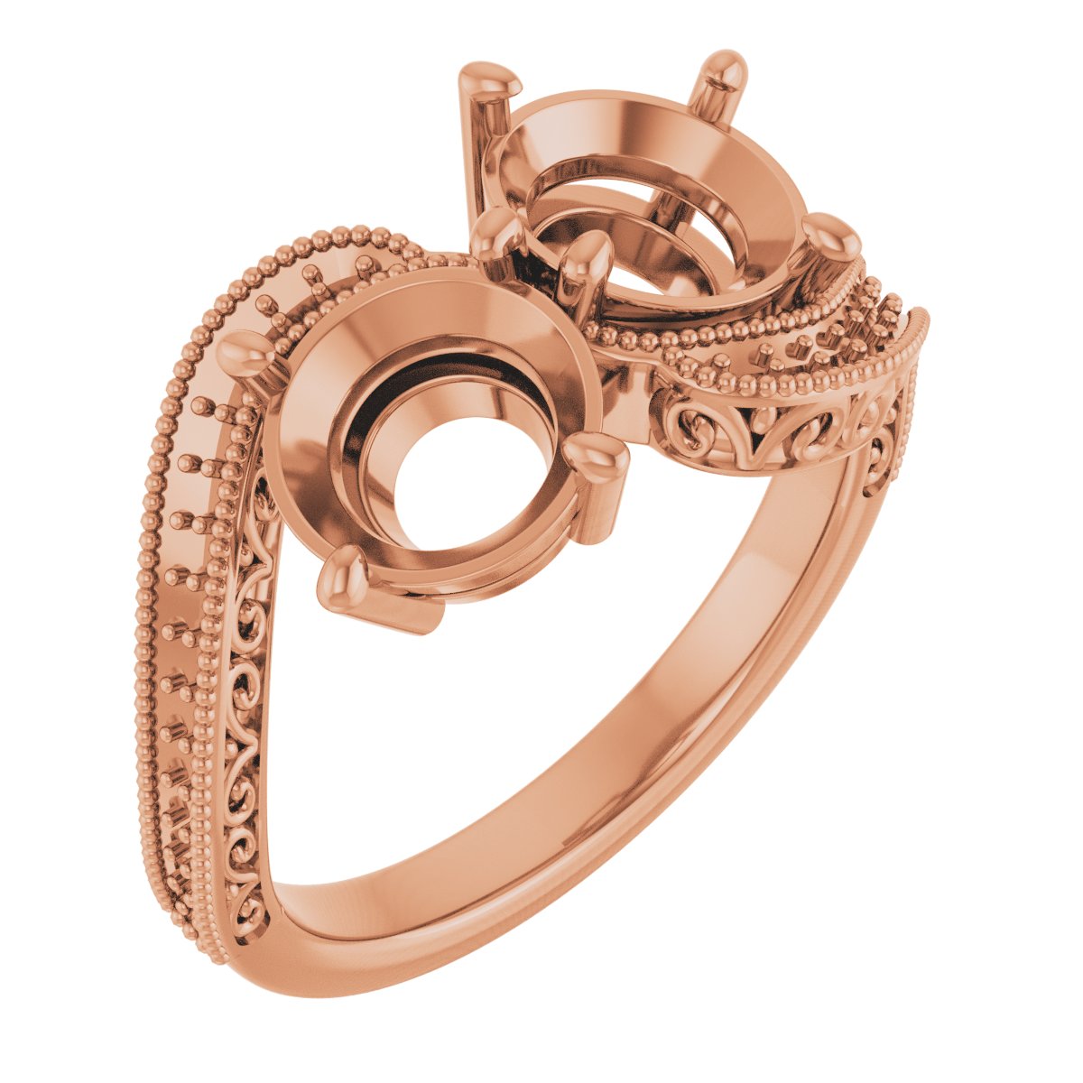 Two-Stone Scroll Engagement Ring