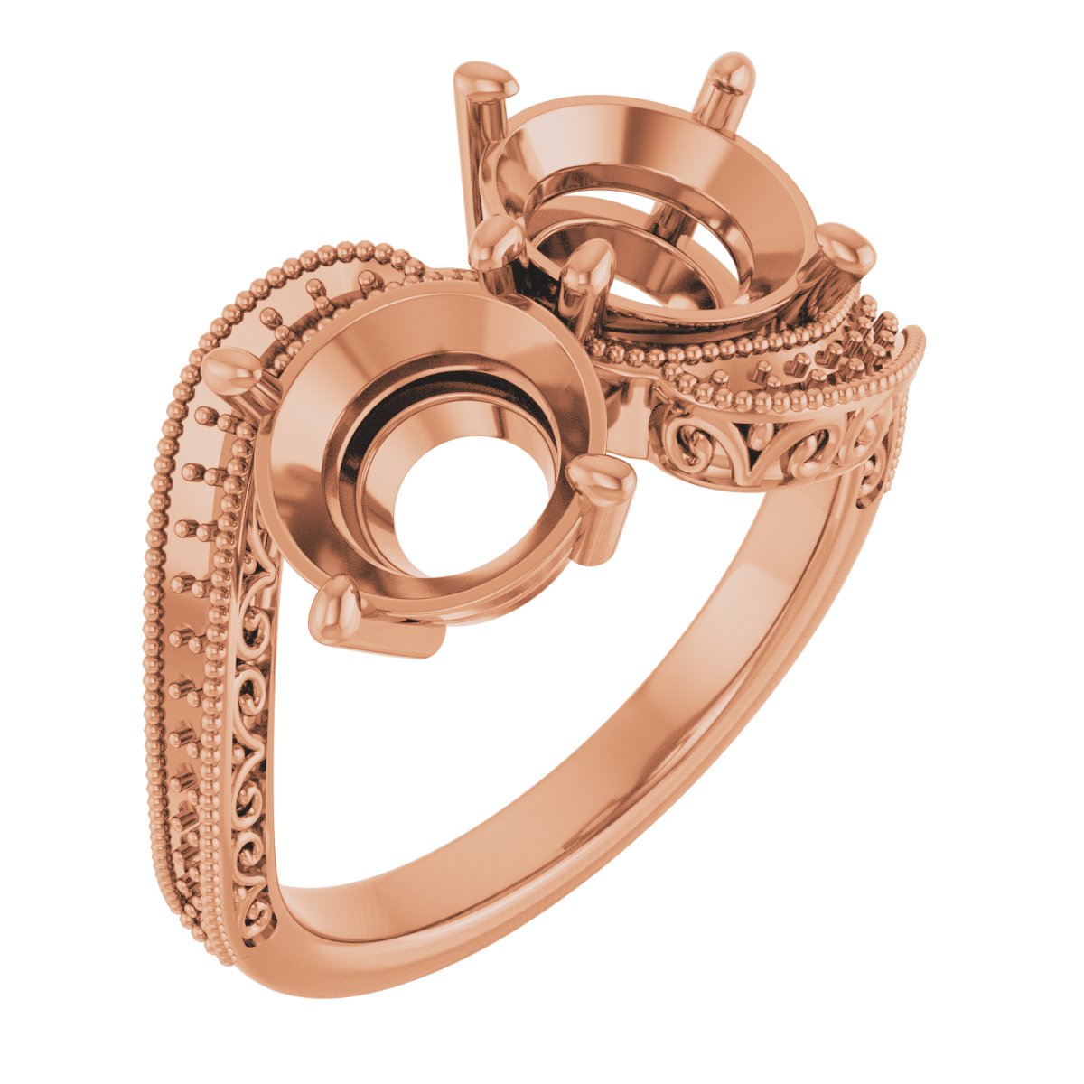 Two-Stone Scroll Engagement Ring