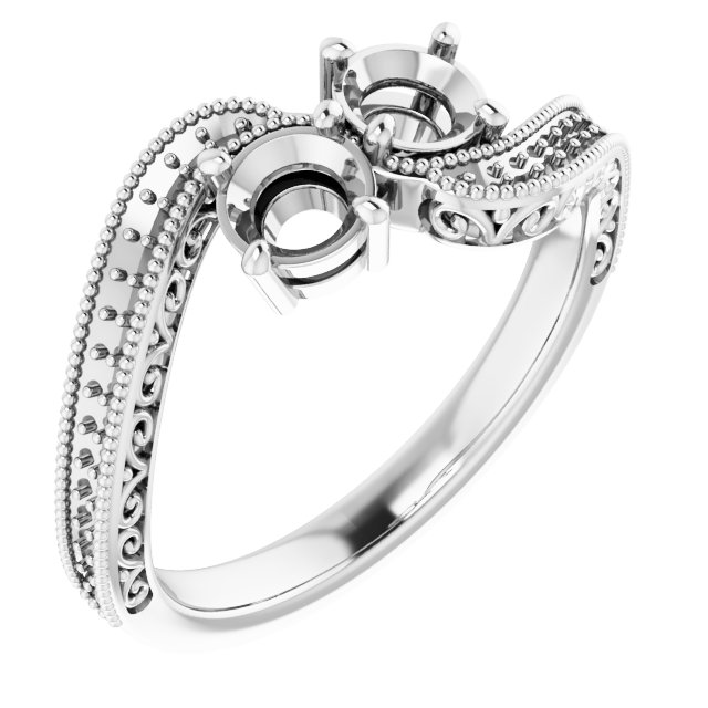Two-Stone Scroll Engagement Ring