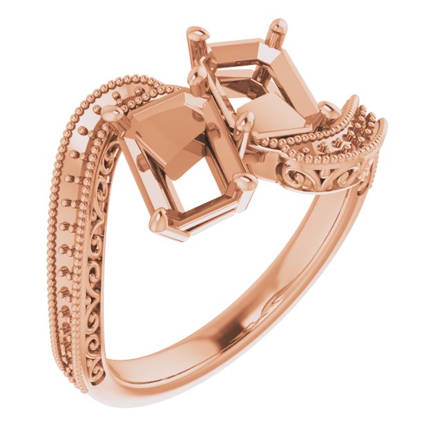 Two-Stone Scroll Engagement Ring