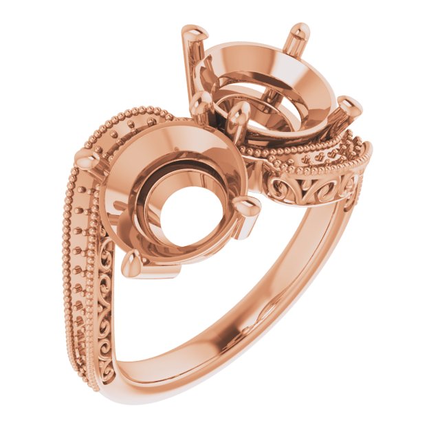 Two-Stone Scroll Engagement Ring