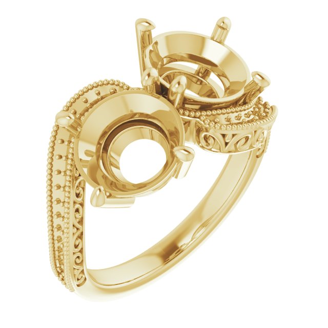 Two-Stone Scroll Engagement Ring