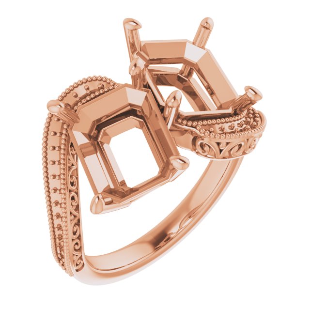 Two-Stone Scroll Engagement Ring