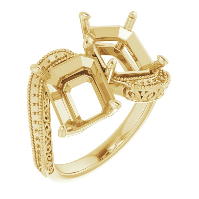 Two-Stone Scroll Engagement Ring