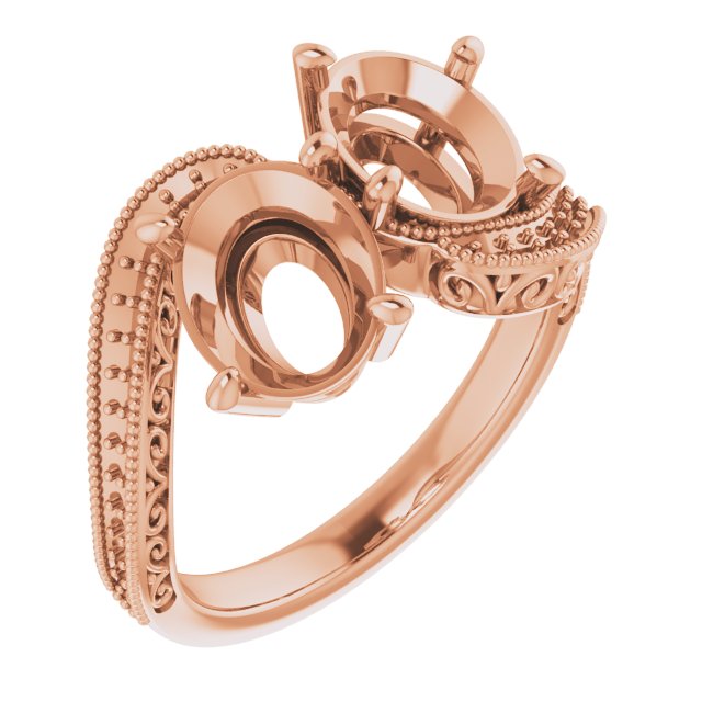 Two-Stone Scroll Engagement Ring