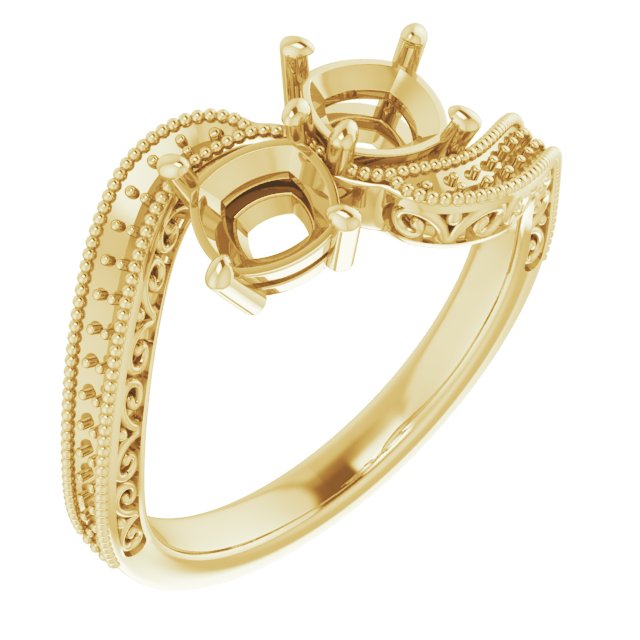 Two-Stone Scroll Engagement Ring