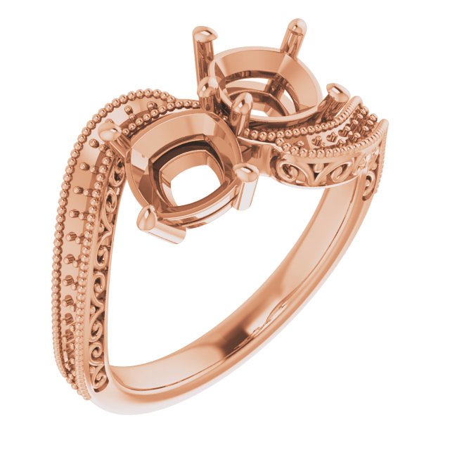 Two-Stone Scroll Engagement Ring