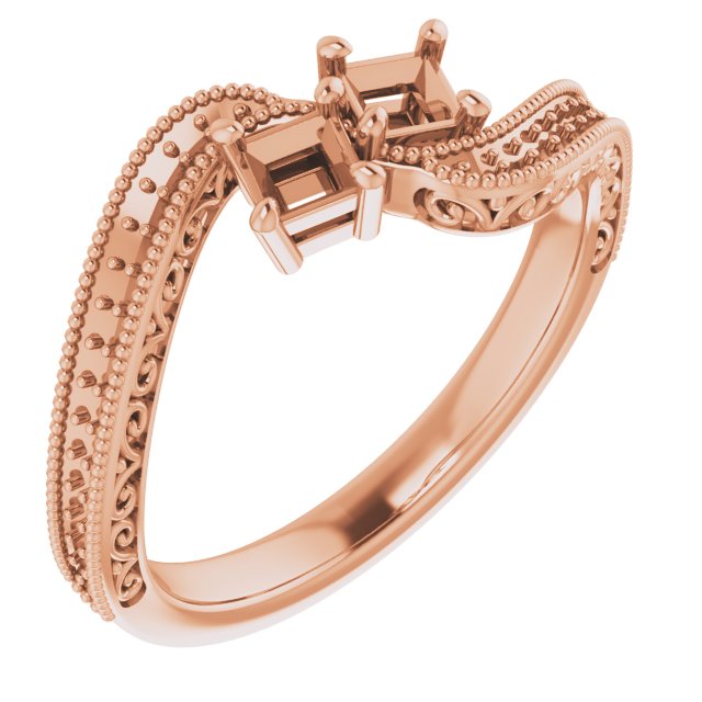 Two-Stone Scroll Engagement Ring