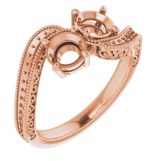 Two-Stone Scroll Engagement Ring