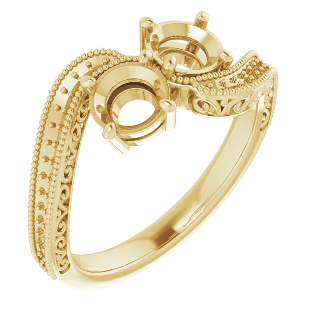 Two-Stone Scroll Engagement Ring