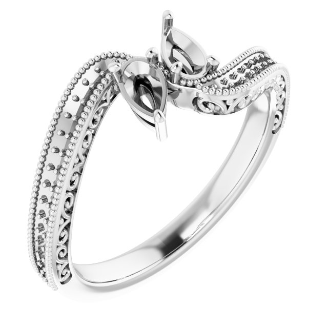 Two-Stone Scroll Engagement Ring