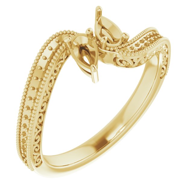 Two-Stone Scroll Engagement Ring
