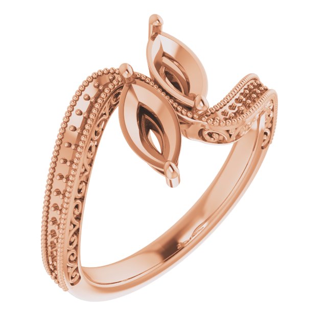 Two-Stone Scroll Engagement Ring