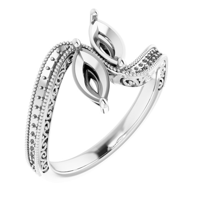 Two-Stone Scroll Engagement Ring