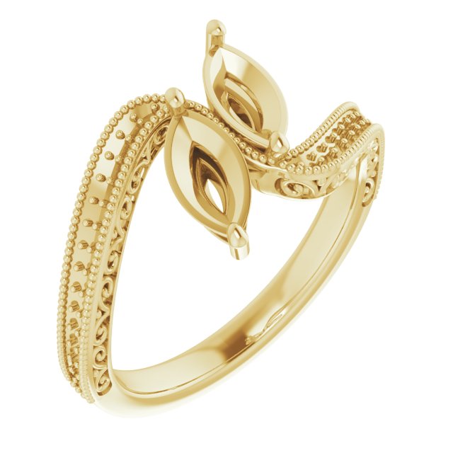 Two-Stone Scroll Engagement Ring