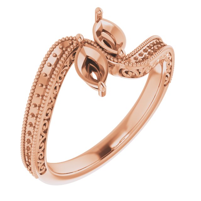 Two-Stone Scroll Engagement Ring